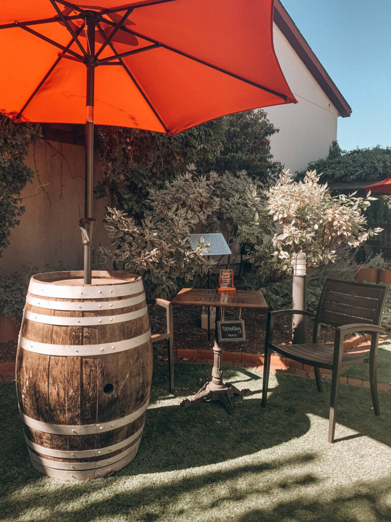 wine tasting in the sensory wine garden