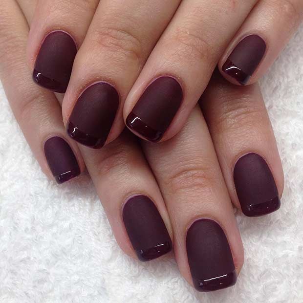 matte and glossy holiday nails